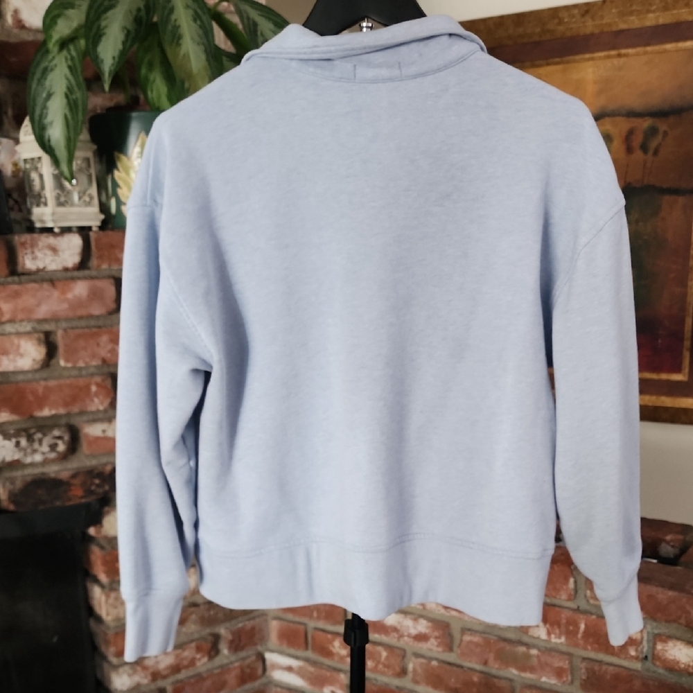 Women’s G/FORE Light Blue Quarter Zip Pullover Skull Logo Golf Sweatshirt - Picture 6 of 12